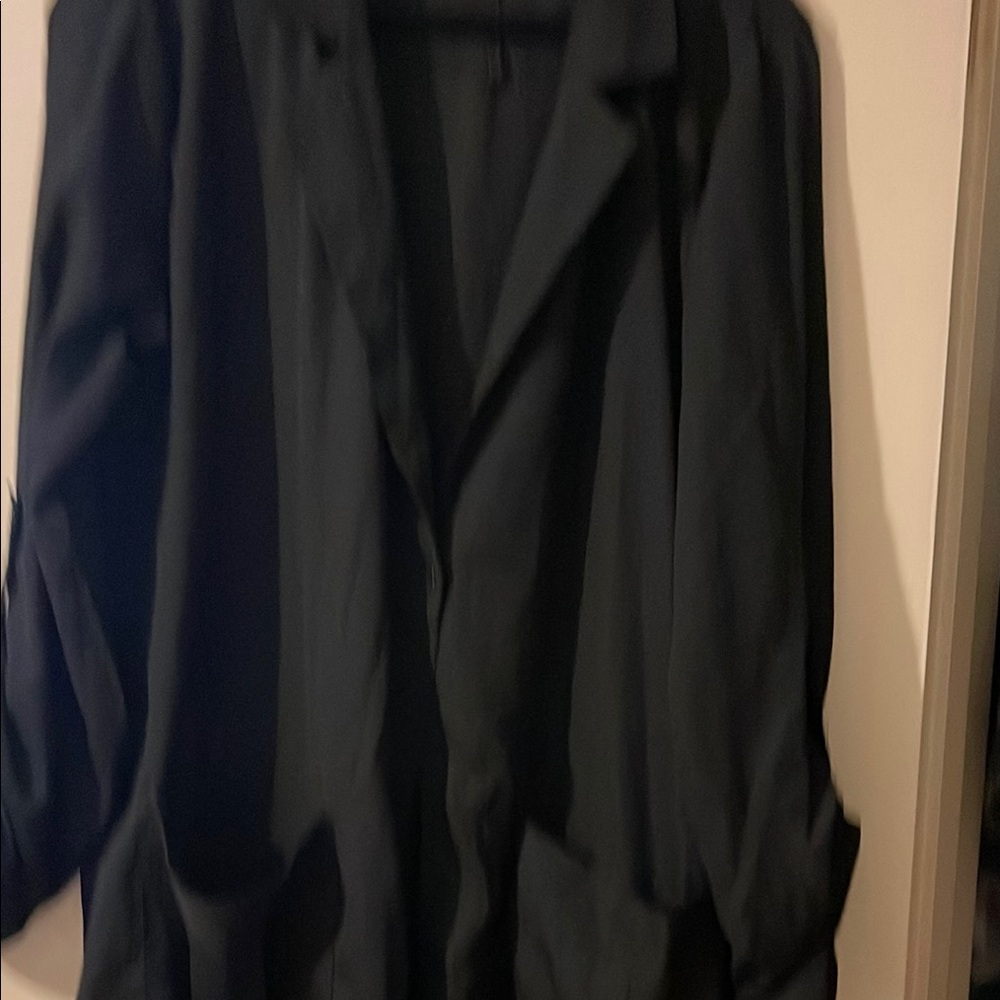Women's Black chiffon, blazer duster